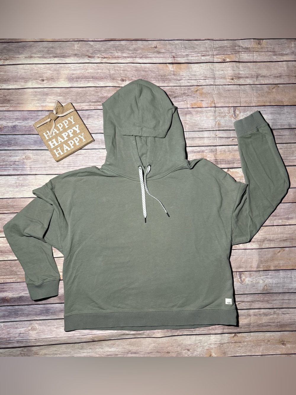 Vuori Women's Laguna Cropped Hoodie Sweatshirt Green Sz XL VW271
